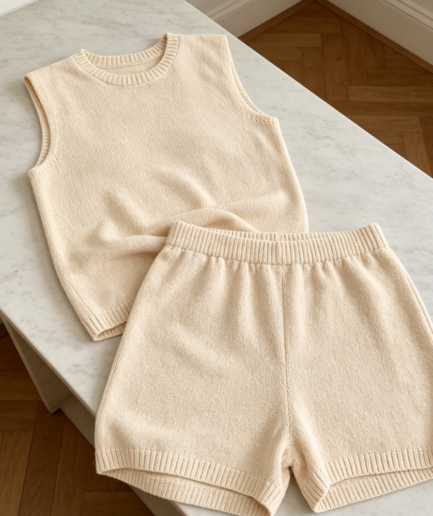 Sleeveless Tunic & Shorts Knit Lounge Set